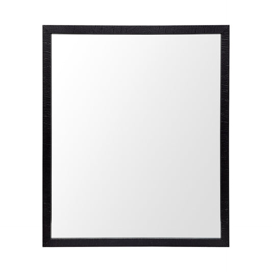 Faux Wood Frame Bathroom Vanity Mirror - Black