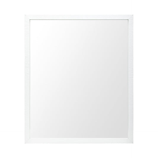 Faux Wood Frame Bathroom Vanity Mirror - White