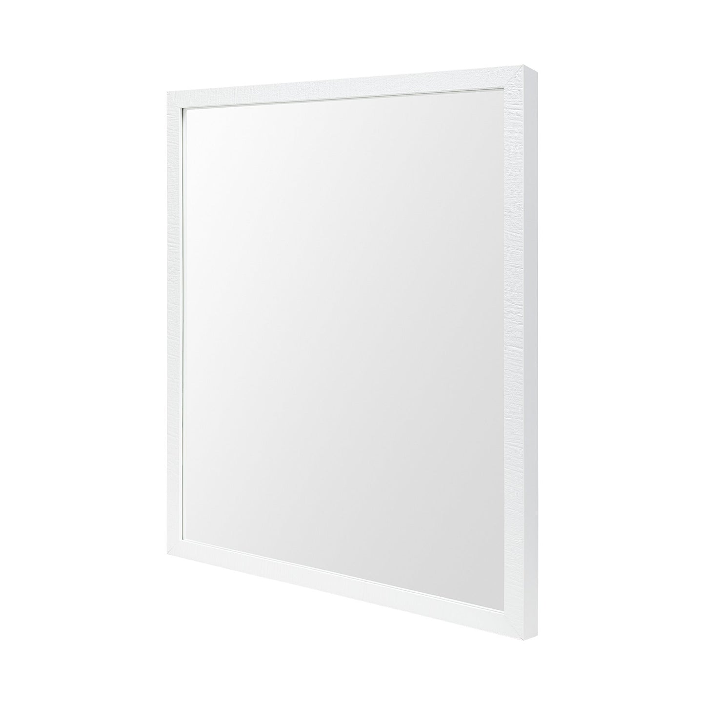 Faux Wood Frame Bathroom Vanity Mirror - White