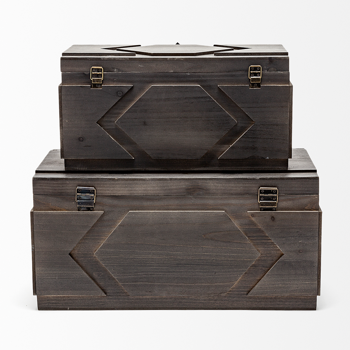 Cassia Brown Wooden Boxes - Set of 2